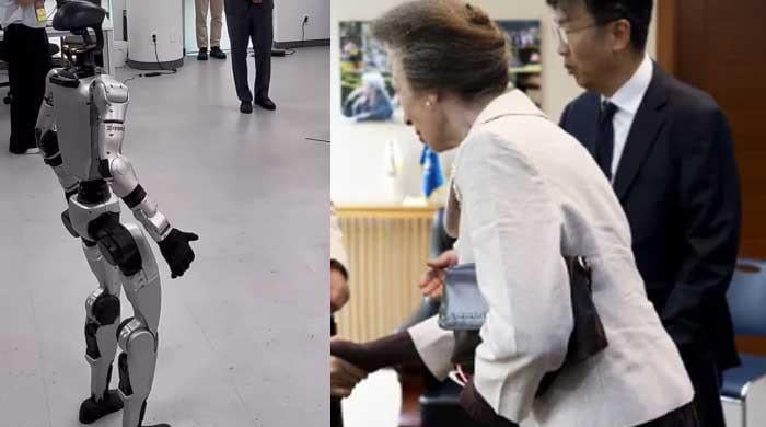 ‘Can it curtsy? Princess Anne asks after meeting humanoid robot