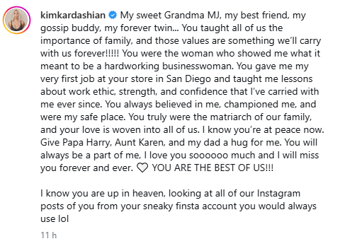Kim Kardashian speaks out over posting vacation photos moments after her grandmother’s demise