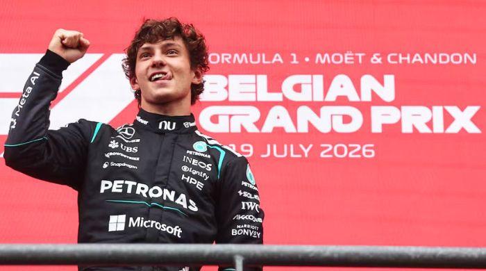Antonelli wins Belgian Grand Prix as Russell crashes out