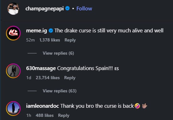 Drake loses World Cup bet as Spain beats Argentina