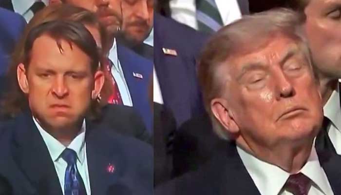 Lindsey Grahams funeral: Mans reaction to Trump shifting in his seat goes viral