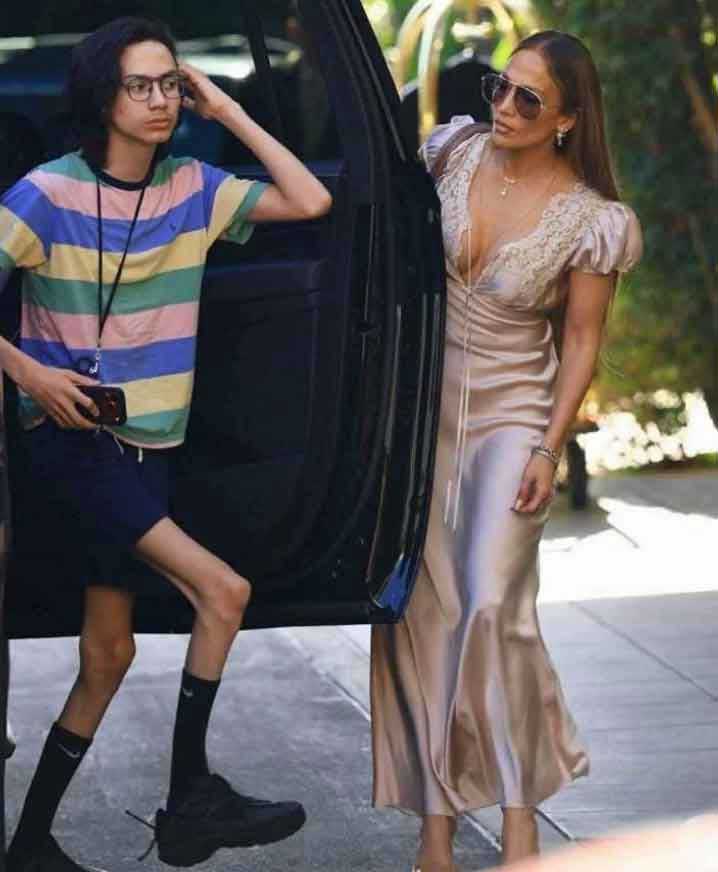 Jennifer Lopez with her son