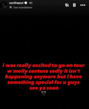 North West issues statement after canceling her first headlining tour