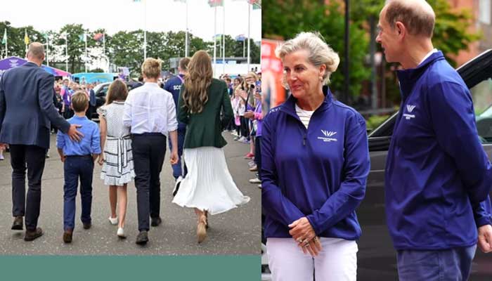Prince Edward and Duchess Sophie in Glasgow as Kate and William arrive with children
