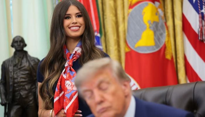Jayme Franklin, lady seen behind Trump in Oval Office breaks silence on social media trolls