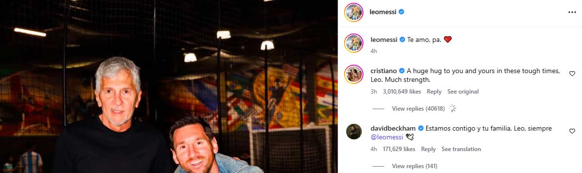 Ronaldos words of solace for Messi draw millions of reactions