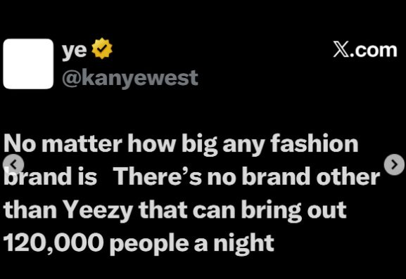 Kanye West drops explosive statement on Yeezy’s power