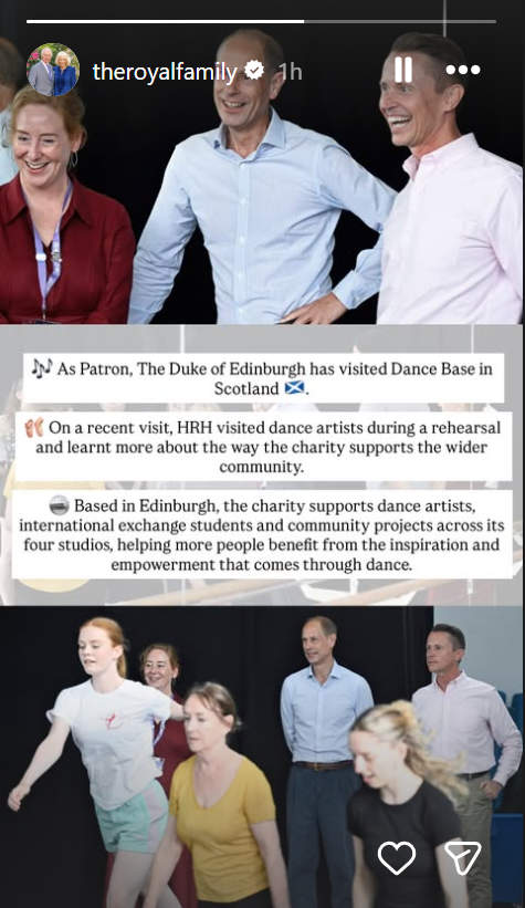 Prince Edward makes special visit to Dance Base