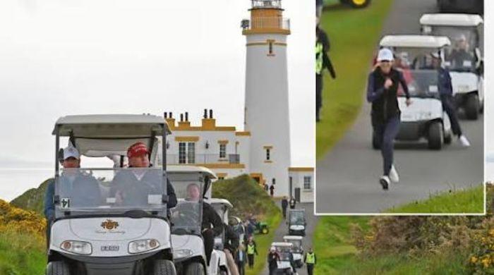 Trump aide Natalie Harp seen running after his golf cart in resurfaced photo