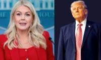 Karoline Leavitt hugs Trump after president heckled at South Carolina rally
