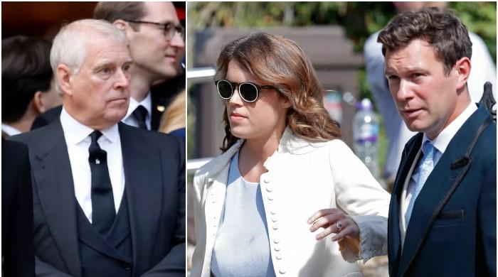 Jack Brooksbank takes up guard for Eugenie against Andrew Mountbatten-Windsor