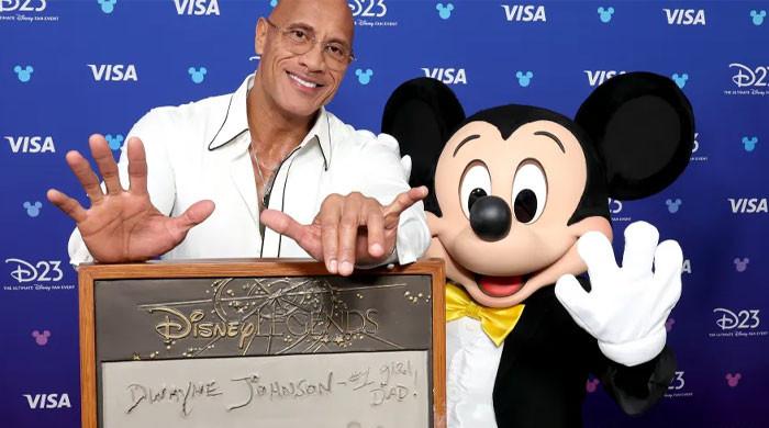 Dwayne Johnson jokes to his daughters about what being a Disney Legend means