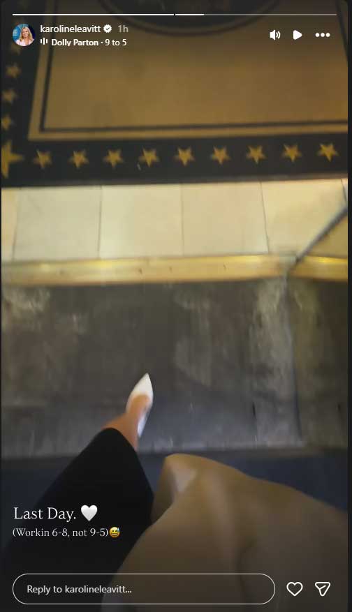 Karoline Leavitt shares White House last day video with Dolly Parton song
