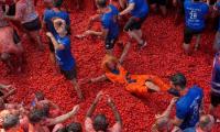 La Tomatina 2026: Thousands of revelers paint Spain red in 120-ton tomato fight