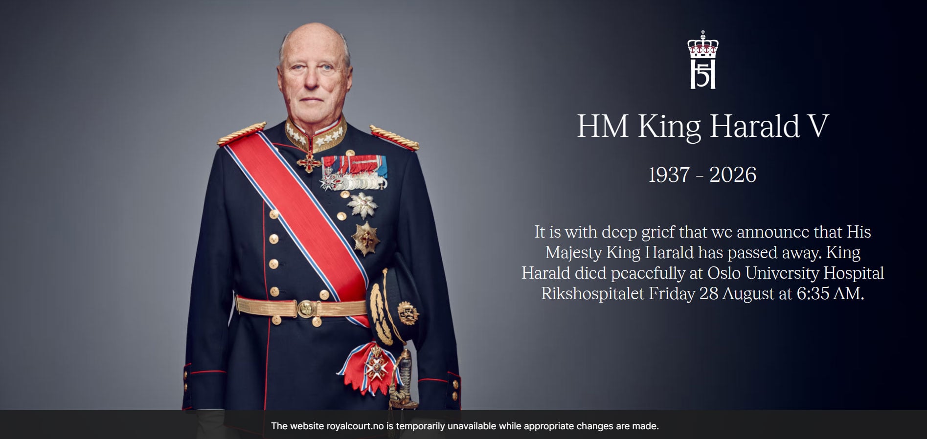 Breaking: Norways King Harald passes away