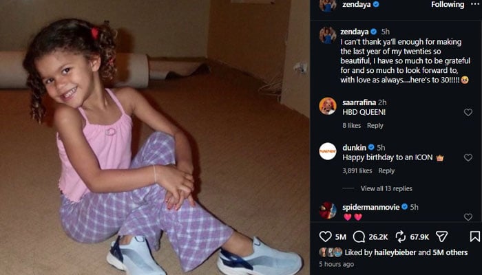 Zendayas makes rare social media return with unseen childhood throwback