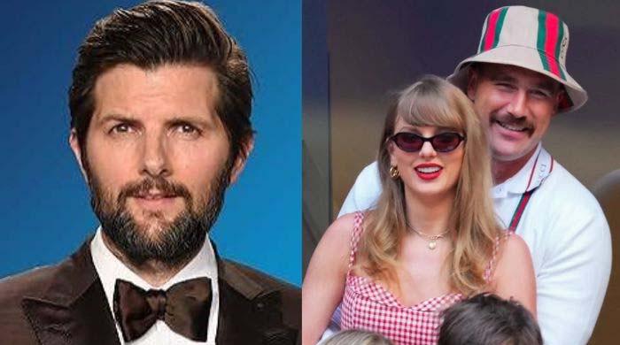 Adam Scott reflects on Taylor Swift, Travis Kelce's wedding
