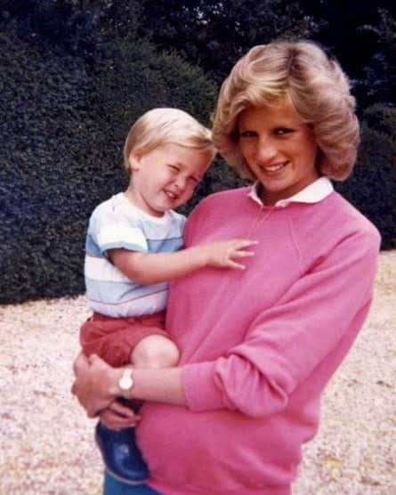 Prince William with Diana