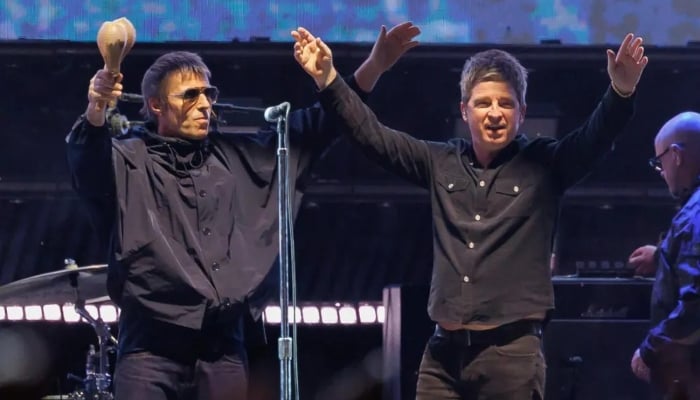 Liam and Noel Gallagher at the Oasis Live 25 show