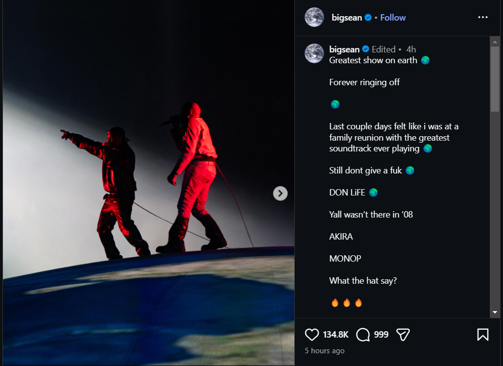Big Sean likens Kanye West concert to ‘family reunion’ after years of beef