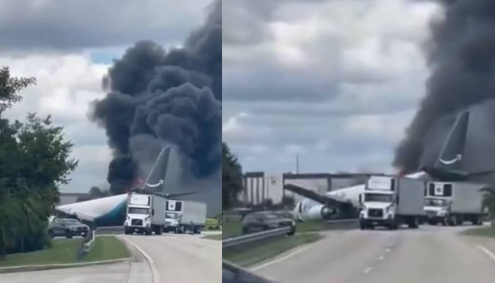 Boeing 767 cargo plane overruns runway at Miami International Airport