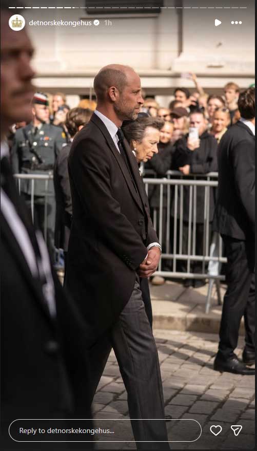 Prince William and Princess Anne at the funeral
