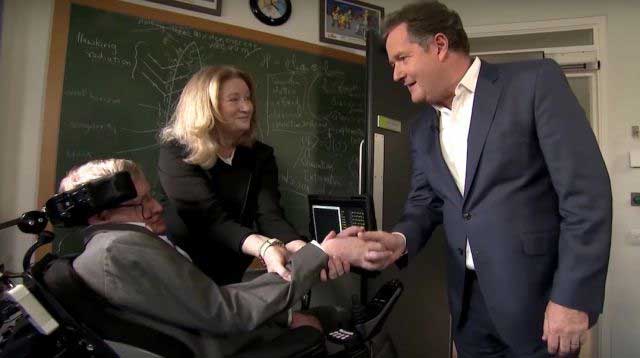 Piers Morgan with Stephen Hawking