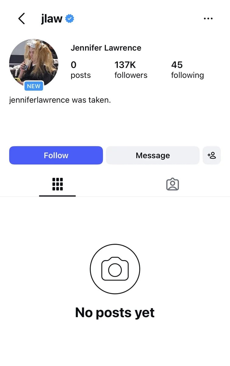 Jennifer Lawrence joins Instagram but cant get her first-choice username: Heres why