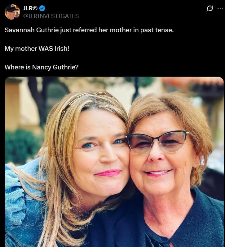 Savannah Guthrie refers to Nancy in past tense, crime junkie reporter notes