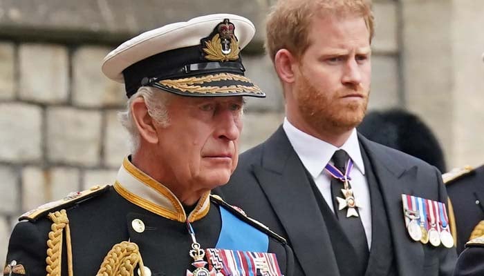 Prince Harry biting his tongue in explosive King Charles clash
