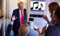 Donald Trump's Air Force One playlist check sparks impromptu press gaggle