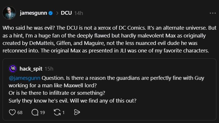 James Gunn has a message for DC fans about Maxwell Lord in Superman