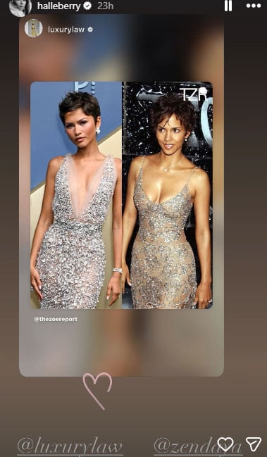 Halle Berry reacts after Zendaya channels her iconic look at 2026 Emmy
