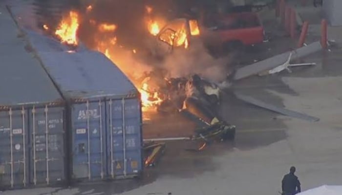 KNBC helicopter crashes and bursts into flames in Los Angeles, killing three