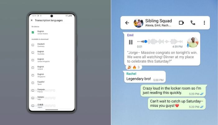 WhatsApp adds more languages to voice transcriptions