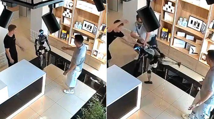 Russian store robot ‘kicks’ customer who shoved it