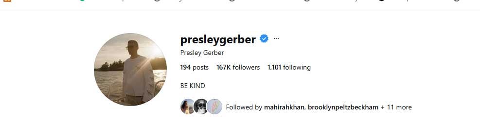 Presley Gerber, Cindy Crawfords son, leaves the world with a beautiful message on Instagram