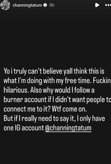 Channing Tatum reveals truth behind alleged Zoe Kravitz burner account