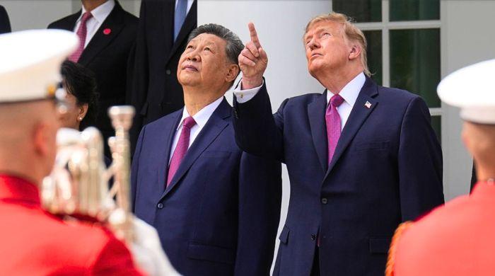 Trump shows Xi Jinping giant portrait of himself in surprising White House moment