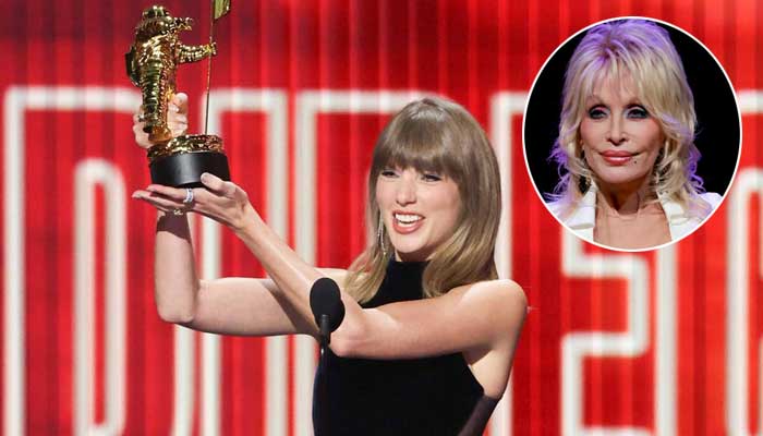 Taylor Swift pays emotional homage to Dolly Parton while accepting top prize at MTV VMAs
