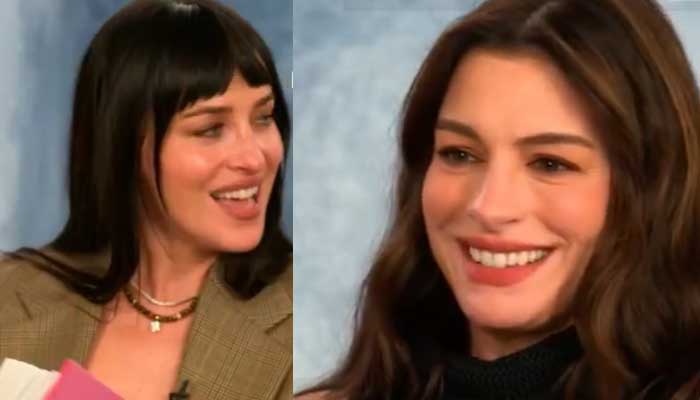Anne Hathaway trolls MGK by rapping Eminem in front of Dakota Johnson?