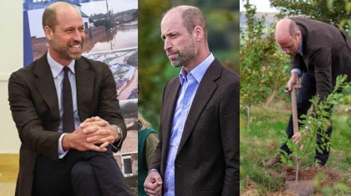 Kensington Palace releases pictures and videos of William as he visits people hit by flooding 