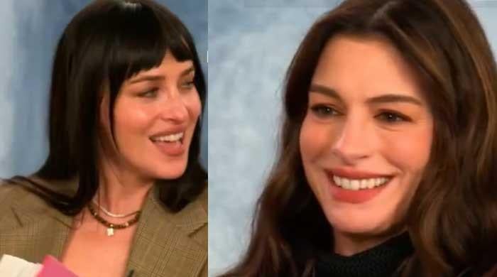 Anne Hathaway trolls MGK by rapping Eminem in front of Dakota Johnson?