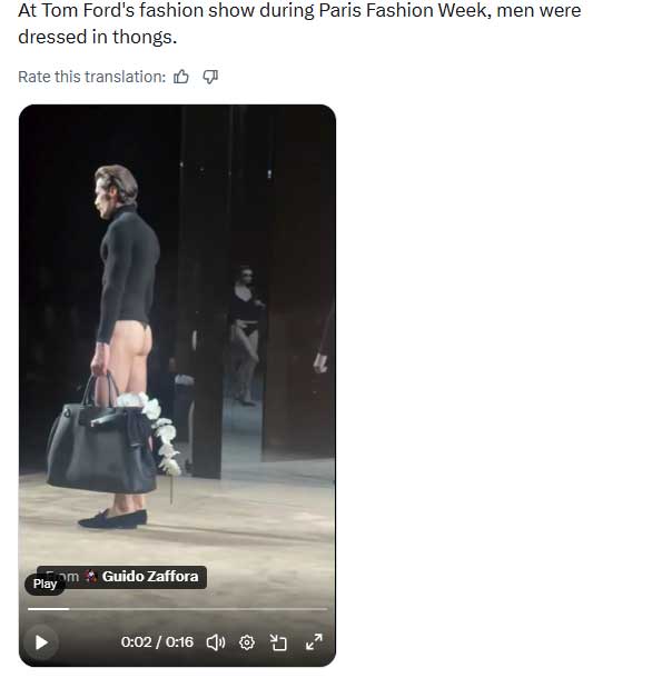 Tom Fords male models at Paris Fashion Week spark debate