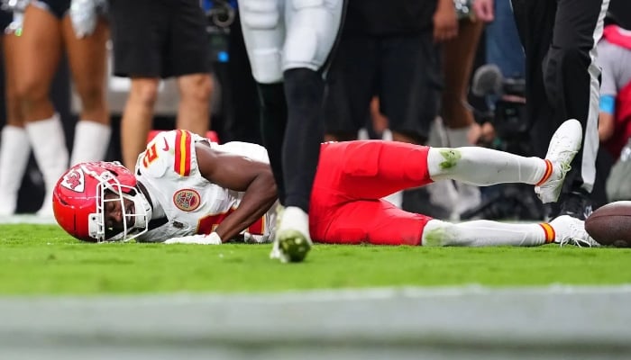 The injury ended an impressive performance for Thornton, who finished with five receptions for 111 yards and two touchdowns