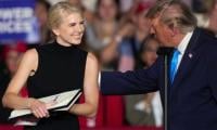 Trump and close aide Natalie Harp take center stage at Nebraska rally