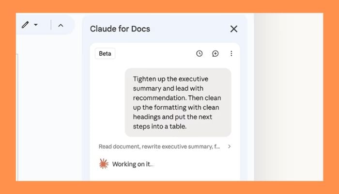 Claude can now edit your Google Docs without leaving file