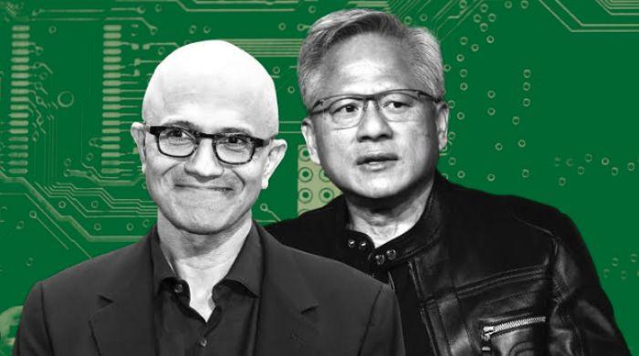 Microsoft, Nvidia CEOs unveil breakthrough AI laptop at San Francisco event