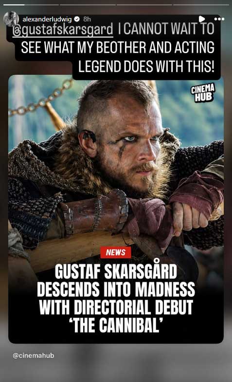 Vikings star hails Gustaf Skarsgard as acting legend