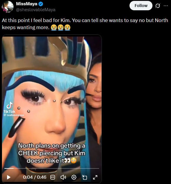 North West breaks silence on controversial facial piercings after online backlash